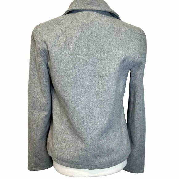 ABERCROMBIE & FITCH Authentic East Coast Vintage Wool Pea Coat Gray Small Vtg. - Picture 2 of 10